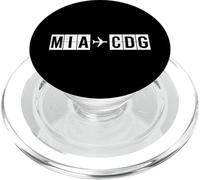 Codes aériens de l'itinéraire de vol MIA CDG Miami Paris PopSockets PopGrip pour MagSafe