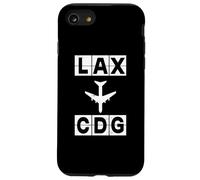Codes de vol LAX vers CDG Los Angeles Paris Coque pour iPhone SE (2020) / 7/8