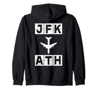 Codes d'itinéraire de vol JFK vers ATH New York Athènes Sweat à Capuche