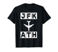 Codes d'itinéraire de vol JFK vers ATH New York Athènes T-Shirt