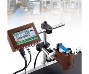 Codeur automatique à jet d'encre avec écran tactile, codeur jet d'encre en ligne pour impression d'étiquettes commerciales, codeur de date pour logos et graphiques, 12,7 mm/25,4 mm
