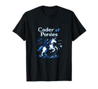 Codeur de Poneys Unicorn Wrangler Pixel Code Art T-Shirt