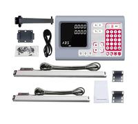 Codeur linéaire, Compléter 2 axes gros LCD Kit de lecture de lecture numérique et 2 PCS 5U Règle optique linéaire d'échelle de verre linéaire for la machine à rouler(2 Axis Dro Set)