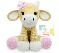 CODGP Kit de crochet pour débutants avec instructions vidéo, kit d'animaux à crocheter pour adultes et enfants avec fil et crochets，kits de crochet pour vaches
