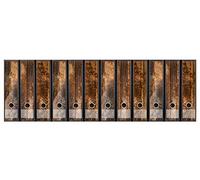 codiarts. Dos de classeur autocollant pour 12 classeurs larges - Étiquettes perforées avec trou de préhension - Étiquettes dos larges avec motif - Étiquettes de dos au design vintage en bois « Shabby
