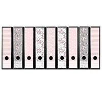codiarts. Dos de classeur autocollant pour 9 dossiers larges - Ensemble d'étiquettes perforées avec trou de préhension - Étiquettes dos larges - Autocollants pour dos avec motif pour femme : mélange