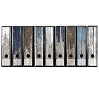 codiarts. Lot d'Etiquettes Autocollantes de 9 Pièces pour Chemises à Dossiers (Autocollant de Dos de Dossier), Vieux Bois et Peinture Écaillée, Aspect Vintage