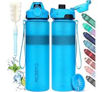 CodiCile Gourde 1l, sans BPA Bouteille d'eau plastique, grande étanche gourde sport 1 litre idéale pour Gym, School, Office and Travel (Bleu)
