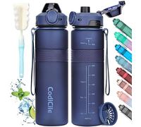 CodiCile Gourde 1l, sans BPA Bouteille d'eau plastique, grande étanche gourde sport 1 litre idéale pour Gym, School, Office and Travel (Bleu marine)