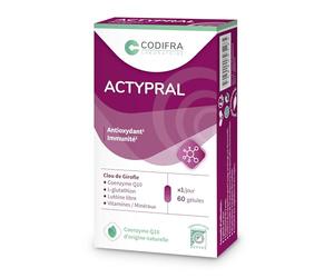 CODIFRA | Actypral | Protège les cellules du stress oxydatif | Complexe Antioxydant Complet | Vitamines C, E, D3, Zinc, Sélénium, CoQ10 | Soutien Immunité | 60 gélules
