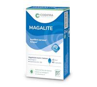 Codifra - Magalite, Complément Alimentaire Fatigue et Équilibre Nerveux - Magnésium Marin, Calcium, Oméga-3, Vitamines D3 et B6 - Fabrication Française - 40 Capsules