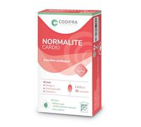 Codifra - Normalite Cardio, Complément Alimentaire Fonction Cardiaque - Oméga-3, Ail Noir, Coenzyme Q10, Vitamines - Fabrication Française - 30 Capsules