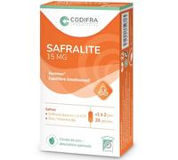 Codifra - Safralite 15mg, Complément Alimentaire Humeur et Équilibre Émotionnel - Safran, Vitamine B6, Zinc, Griffonia - Fabrication Française - 28 Gélules (28 gélules B)