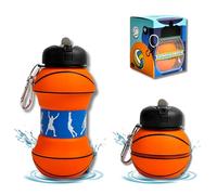 CODiLLO Gourde Pour Enfants en Silicone Sans BPA, Pliable - Biberon Bébé, Idée Cadeau (550 ml, Basket Orange)