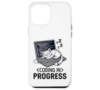 Coding in Progress - Programmateur décontracté avec un chat qui fait la sieste Coque pour iPhone 12 Pro Max