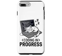 Coding in Progress - Programmateur décontracté avec un chat qui fait la sieste Coque pour iPhone 7 Plus/8 Plus