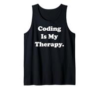 Coding Is My Therapy Programmer Passion Funny Saying Coder Débardeur