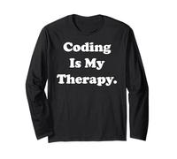 Coding Is My Therapy Programmer Passion Funny Saying Coder Manche Longue