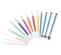 CODIRATO 10Pcs Outils de Modelage de Pâtisserie avec 4Pcs Outils de Pointage, Fimo Accessoires de Décoration, Outils de Sculpture en Pâte à Modeler pour Décorer Gâteaux Fudges Biscuits