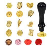 CODIRATO 12 PCS Têtes de Tampon de Sceau Cire en aAliages, Cachet de Cire Personnalisé avec Poignée, Sceau de Cire DIY 12 Motifs Irréguliers pour Enveloppes, Invitations, Cartes de Vœux, Scrapbooking