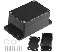 CODIRATO 2 PCS Boîtes de Jonction Électriques Étanche Boîtiers Électroniques en Plastique Noir Boîte Dérivation de Connexion de Câblage DIY pour Projet Électrique Fils Boîtiers Arduino(100*68*50mm)