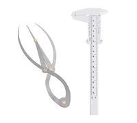 CODIRATO 2 PCS Règle à Sourcils en Acier Inoxydable Étrier à Sourcils Double Échelle Coulissante Outil de Mesure de Tatouage Pliable Règle de Tatouage de Sourcil pour Art, Design, Maquillage(16*4cm)