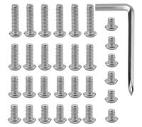 CODIRATO 30 Pcs 1/4 Inch Vis en Acier Inoxydable et Clé Hexagonale, Vis Hexagonales à Tête Ronde, vis 1/4'' pour cage d'Appareil Photo DSLR ou Accessoires Supplémentaires, Vis pour Trépied Photo