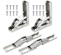 CODIRATO 4 PCS Charnières Pliant 90 Degré Plein Recouvrante Charniere Porte en Acier Inoxydable Charniere Meuble Cuisine Invisible avec 16 Vis pour Fermeture d’Armoire de Porte Placard 6.8*6.8*2.2cm