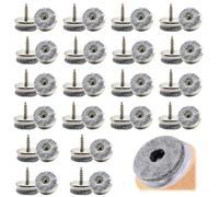 CODIRATO 40 PCS Patins à vis en feutre, patins meubles antidérapants, Patins à Visser feutre 4mm d'épaisseur, Patin de Chaise Ronds, Tampon Chaise pour Table, chaises, plancher en bois (argent)