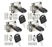 CODIRATO 4Pcs Serrure de Tiroir de Bureau Durable Serrure Loquet Bouton de Verrouillage Serrure de Meuble à Cylindre en Alliage de Zinc pour Armoires, Tiroirs, Boîtes aux Lettres (19mm)