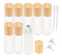 CODIRATO 8 PCS Bouteille d'Huile Essentielle en Verre 10ml Bouteilles à Rouleaux Rechargeable Falcon Roll on Vide Portable avec 2 Entonnoirs 2 Compte-gouttes pour Huiles Essentielles, Parfum, Voyage