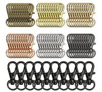 CODIRATO Lot de 70 fermoirs pivotants en métal pour porte-clés, bricolage, portefeuille (7 couleurs)