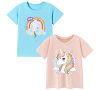 Codkkre T-Shirts à Manches Courtes pour Fille en Coton 3-8 Ans