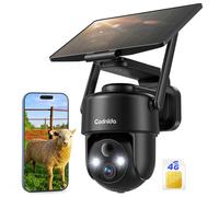 Codnida 4G LTE Caméra de Surveillance Extérieure sans Fil Solaire avec Carte SIM,9000mAh Batterie,2K HD,Vision Nocturne Couleur,Audio Bidirectionnel,IP66