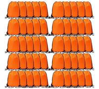 CODOBON Sac en vrac de polyester de Cinch de sacs de ficelle de traction de sac, Orange