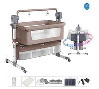 Cododo - Lit bebe electrique - Magic ZC - 6 cadeaux Télécommande Musique Bluetooth Fonction minuterie 0-2ans Jusqu'à 80kg Kaki