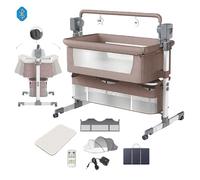 Cododo - Lit bebe electrique - Magic ZC - Télécommande Musique Bluetooth Fonction minuterie 0-2ans Jusqu'à 80kg 6 cadeaux Kaki