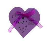 Codulu 50 pièces boîtes à dragées ajouré en forme de cœur "C'est une fille" boîtes à dragées de mariage avec rubans boîte cadeau pour invités garçsur anniversaires-violet