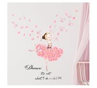 Codulu Autocollants muraux pour filles de ballet papillons fleurs décalcomanies murales pour chambre de fille, salon, jardin d'enfants, décoration murale de fond - B