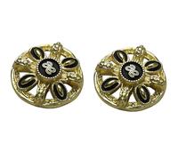 Codulu Boutons Creux Vintage Bouton de Couture Rond Bouton de Tricot Bouton de Remplacement pour Manteau pour Accessoires de Tissu Bricolage Artisanat décoratif (2 pièces) - 18 mm - Or