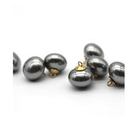 Codulu Lot de 10 boutons de manchette ronds vintage en perles à coudre pour manteaux, chemises, blazers, costumes, uniformes et travaux manuels décoratifs - 15 mm - Gris