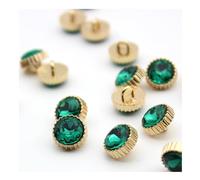 Codulu Lot de 10 boutons de rechange vintage en perles et cristal pour tricot de chemise, loisirs créatifs, décoration - Vert - 11 mm