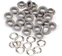 Codulu Lot de 100 œillets et rondelles antirouille de 5 mm pour tissus, rideaux, bâche en cuir, arts et loisirs créatifs (gris)