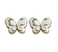Codulu Lot de 2 boutons rétro en métal à coudre pour manteaux, chemises, blazers, uniformes, costumes, travaux manuels décoratifs (18 mm-blanc)