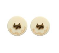 Codulu Lot de 2 boutons ronds à coudre en forme de chien pour tricot et chemise - Boutons de rechange pour loisirs créatifs et décoration - Blanc - 20 mm
