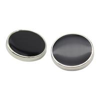 Codulu Lot de 2 boutons ronds vintage à coudre pour manteaux, chemises, pulls - Boutons de rechange pour loisirs créatifs, blazers, uniformes et travaux manuels décoratifs - 20 mm - Noir/argenté