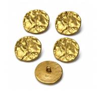 Codulu Lot de 5 Boutons Ronds en métal ondulé doré de 30 mm pour Couture, création, Tricot, Veste pour Enfants, Jeans, Manteaux, Blazer, Uniforme, décoration DIY