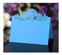 Codulu Lot de 50 cartes de table en forme d'étoile de mer pour anniversaire, fête de mariage, bleu
