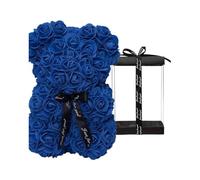 Codulu Ours en Roses avec Ruban Noir et boîte-Ours en Roses Artificiel de 25 cm,Cadeau d'anniversaire pour Elle,Petite Amie,épouse,fête des mères,Noël-(#9)