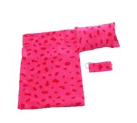 Codulu Parure de lit pour poupée américaine de 18 Pouces-Sac de Couchage Oreiller Bandeau pour Les Yeux Accessoires pour poupée Fille de 43 à 46 cm-3 pièces/Ensemble-Rouge